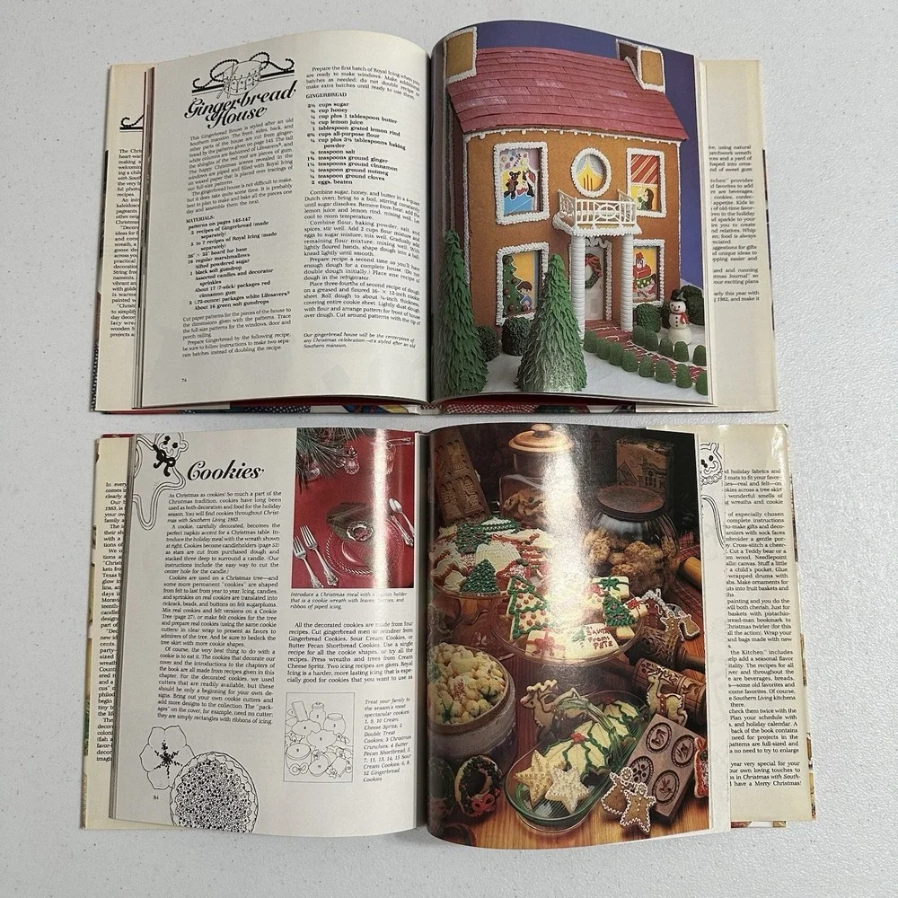 Christmas with Southern Living Vintage 1982 & 1983 Books Cookbook, Gifts & Craft